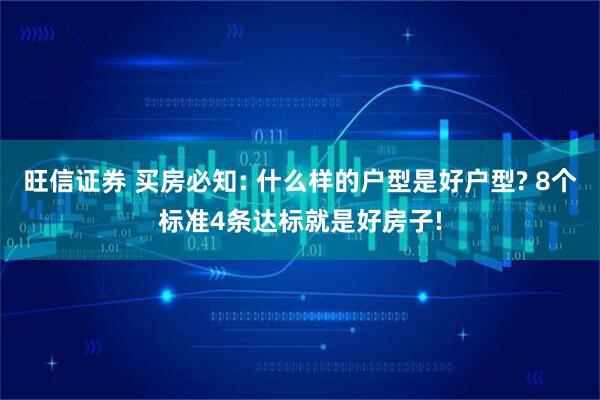 旺信证券 买房必知: 什么样的户型是好户型? 8个标准4条达标就是好房子!