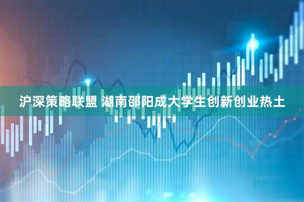 沪深策略联盟 湖南邵阳成大学生创新创业热土