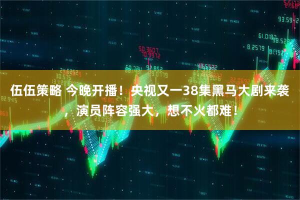 伍伍策略 今晚开播！央视又一38集黑马大剧来袭，演员阵容强大，想不火都难！